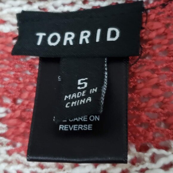 Torrid Aztec Cardigan Women's Open Front Fringe Edge Loose Knit Southwestern 5X - Picture 4 of 5